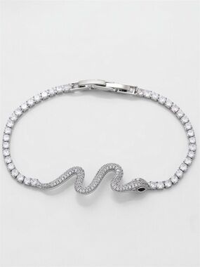 Snake Tennis Bracelet Platinum Plated | Luxury Silver Jewelry